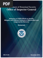 Department of Homeland Security Inspector General Report