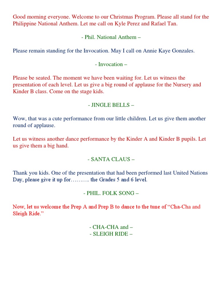 Christmas Party Sample Script For Emcee On Company Event