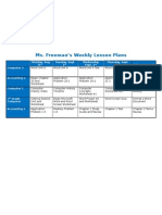 Ms. Freeman's Weekly Lesson Plans