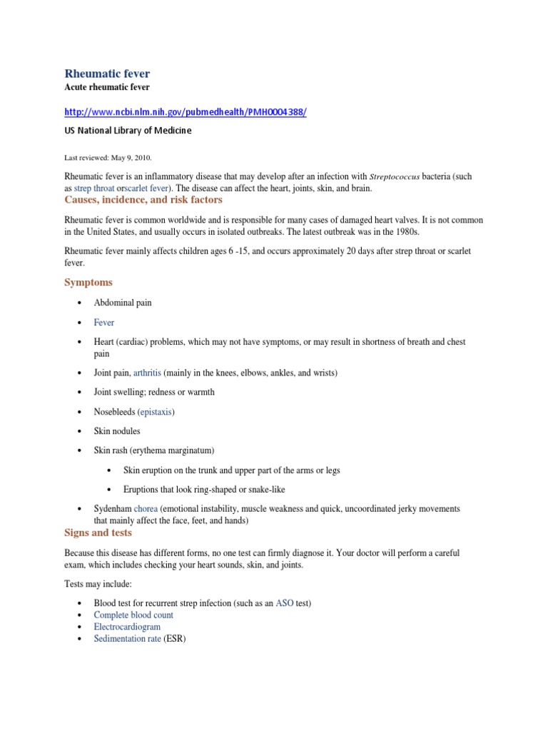 Pediatric rheumatic fever case study image