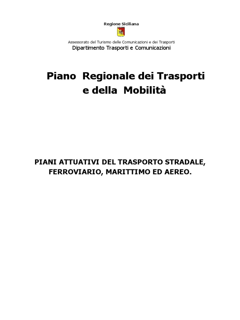 Piano Aria Regione Sicilia Alla Pagina 233 Del Piano Aria Allegato 1 Il  Sistema Dei Trasporti in Sicilia PP Aa Complessivi | PDF, image size:768x1024