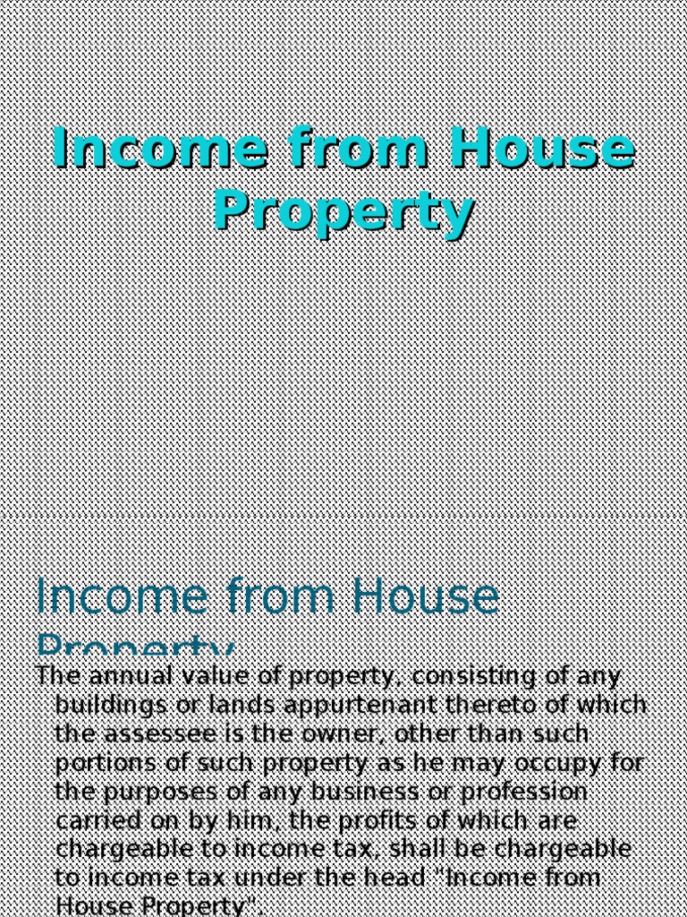 House Property Income Guide | PDF | Renting | Leasehold Estate