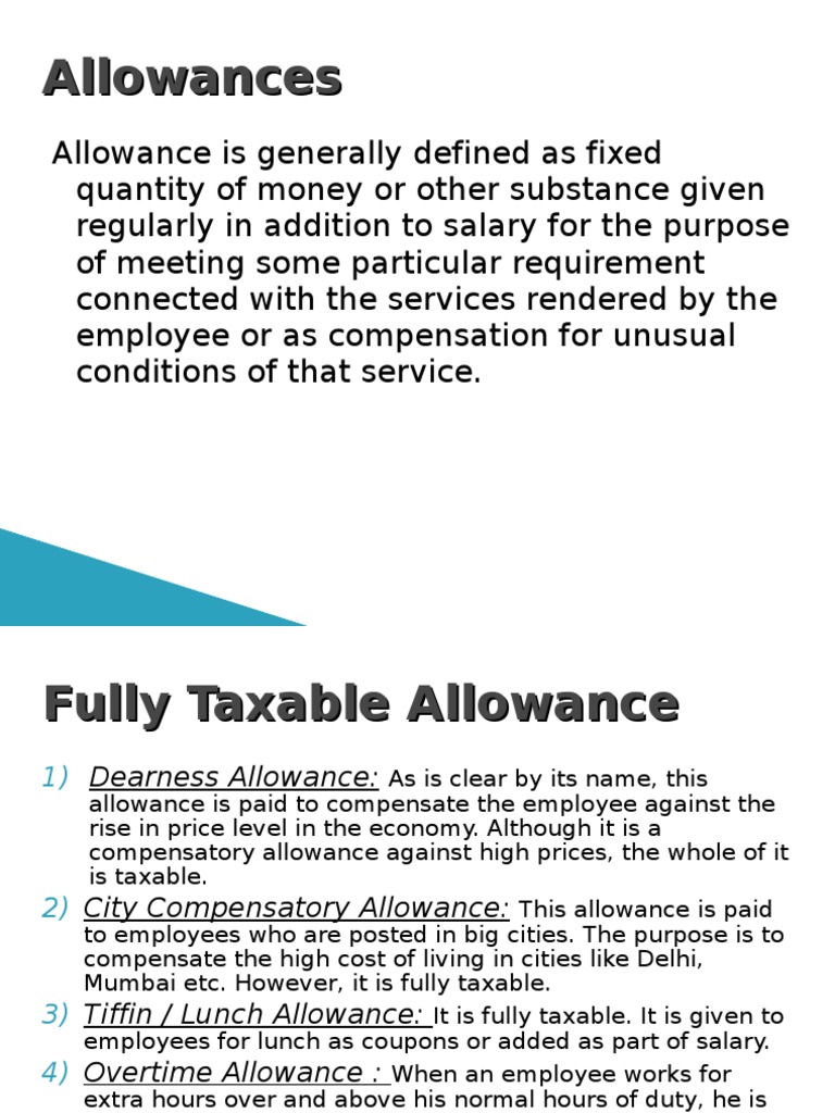 Understanding Taxable Allowances | PDF | Expense | Overtime