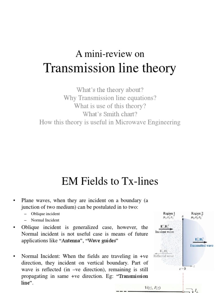 Lecture02 Tranmission Line Theory | PDF
