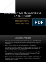 El declive del programa institucional y la transformación de las instituciones