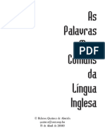 as palavras comuns da língua inglesa