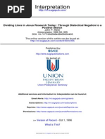 1996 - John P. Meier - Dividing Lines in Jesus Research Today. Through Dialectical Negation To A Positive Sketch