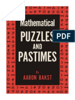 Mathematical Puzzles and Pastimes