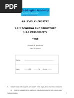 Bonding, Structure and Periodicity Test