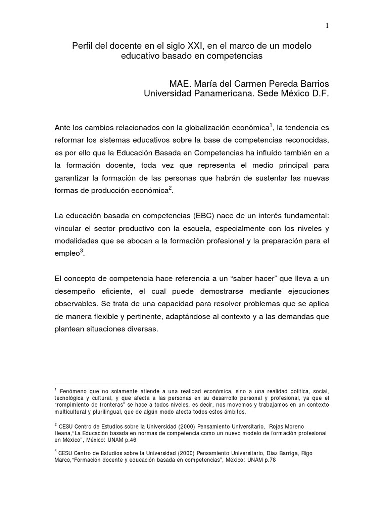 Perfil del Docente del Siglo XXI | PDF | Maestros | Desarrollo personal