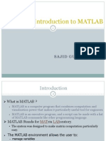 Introduction To MATLAB: Sajid Gul Khawaja