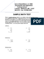 Sample Math Test