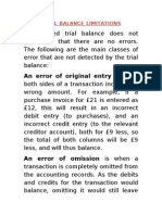 Trial Balance Limitations