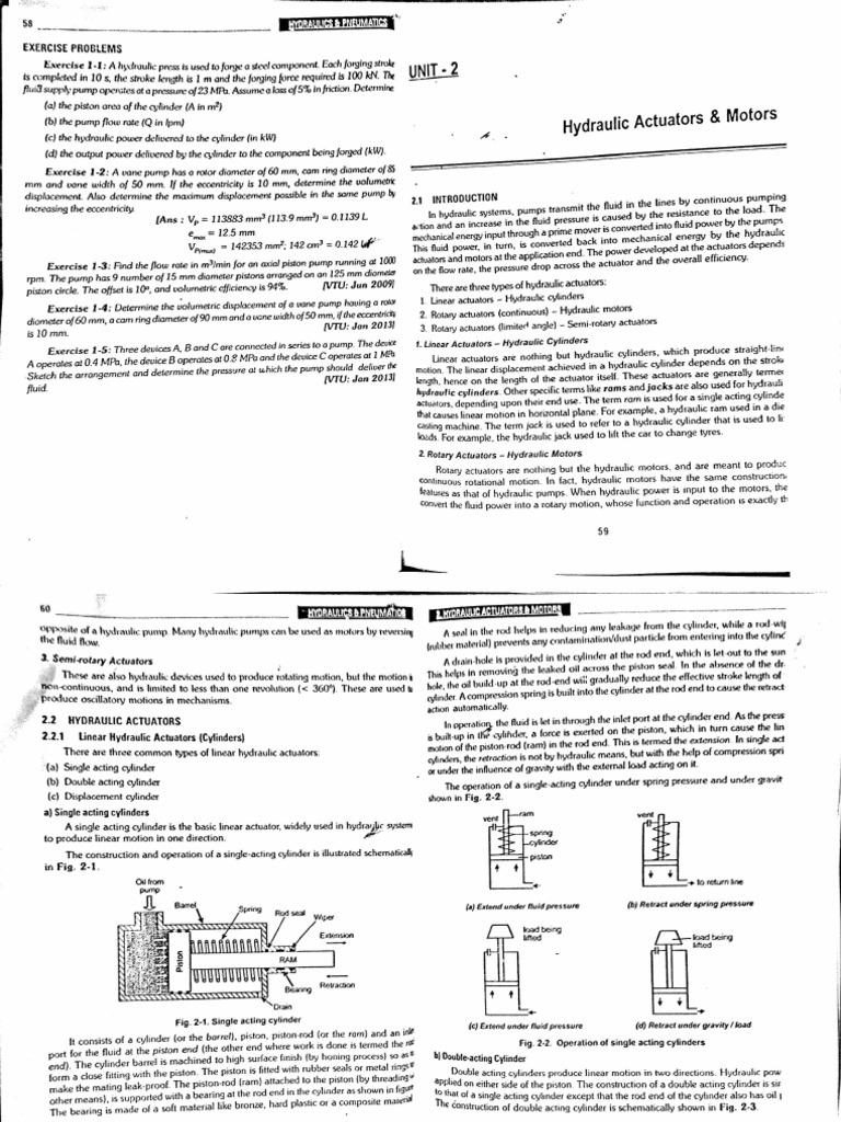 Hydraulics and Pneumatics 2nd Unit | PDF