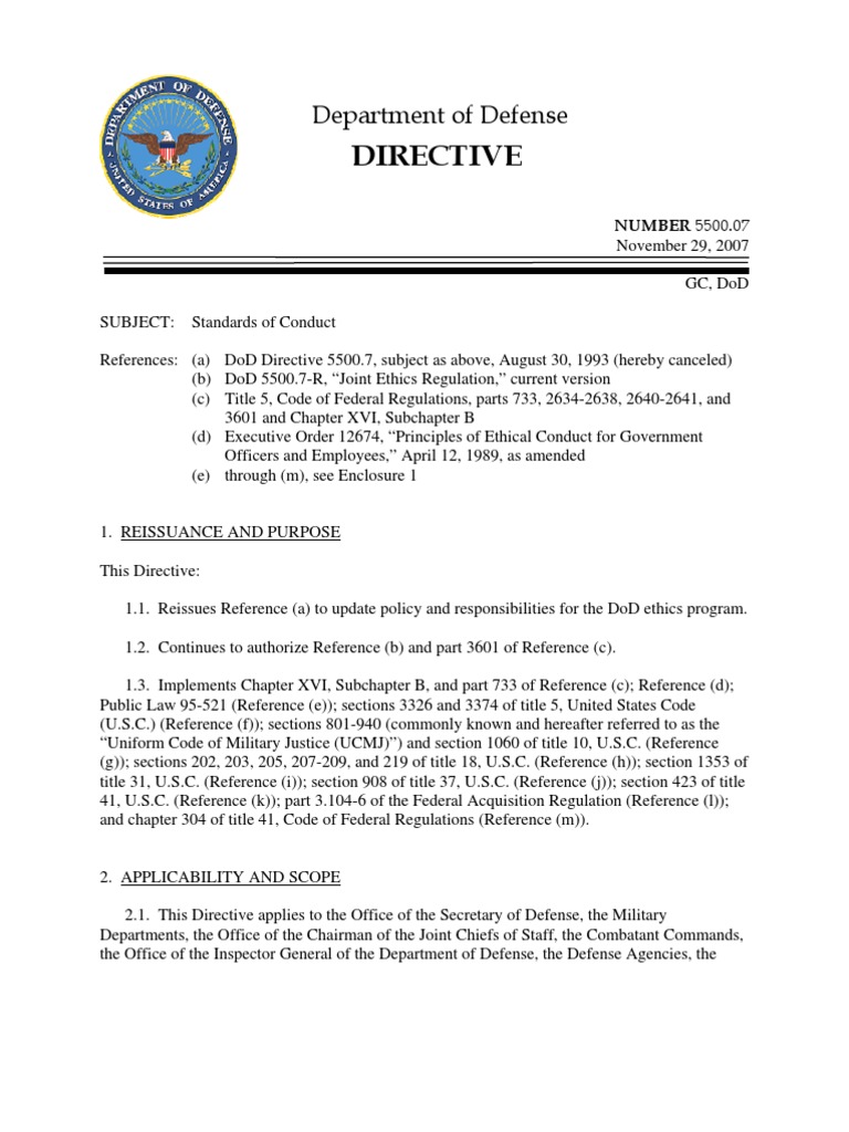 Dod Directive 550007 United States Department Of Defense Uniform
