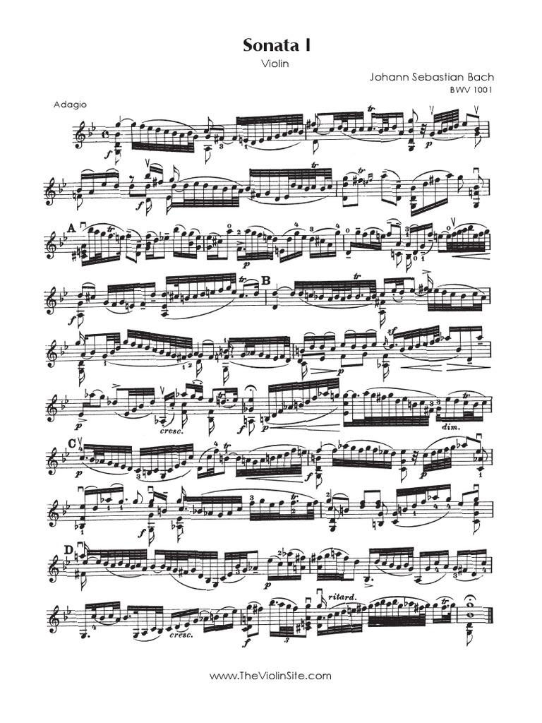 J. S. Bach - Sonatas and Partitas for Solo Violin BWV 1001-1006 ...