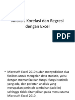 Analisis Korelasi Dan Regresi Dengan Excel Xsuk25