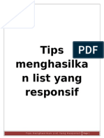 Tips List Responsif