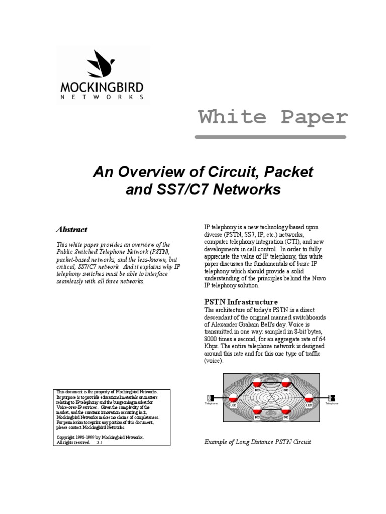 Overview of CS PS SS7 | PDF | Public Switched Telephone Network ...
