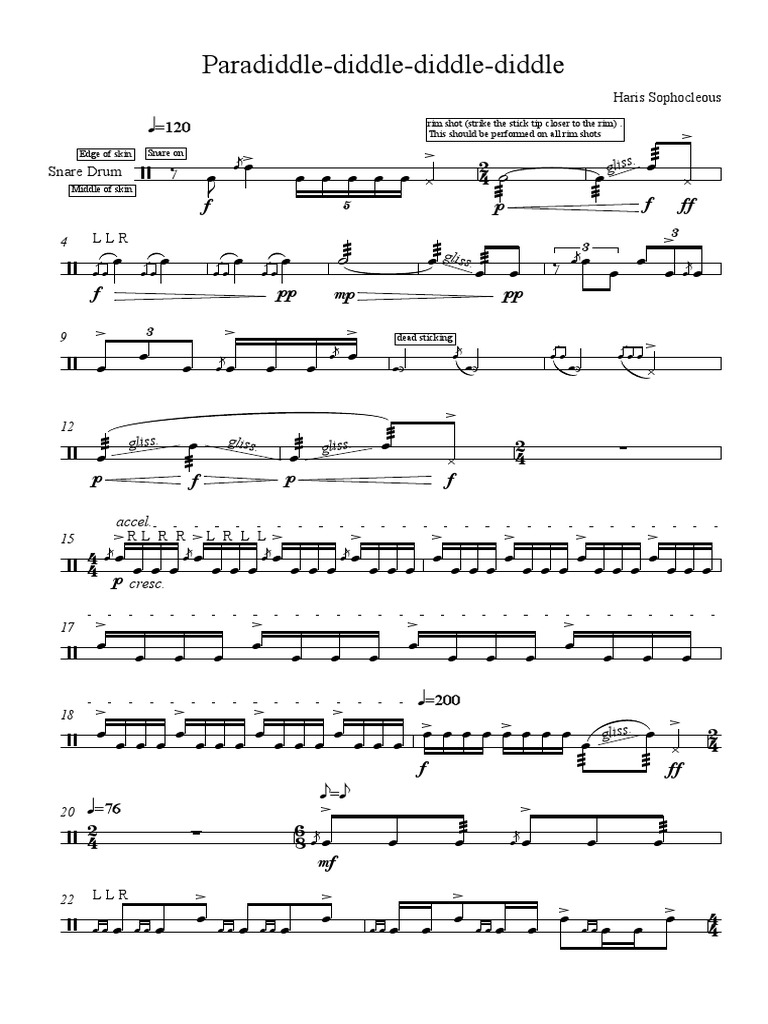Paradiddle Diddle Diddle PDF Percussion Instruments Drumming