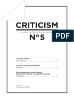 Criticism - La revue de la critique de la critque. No. 5, juin 2011