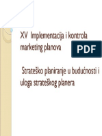XV Implementacija I Kontrola Marketing Planova