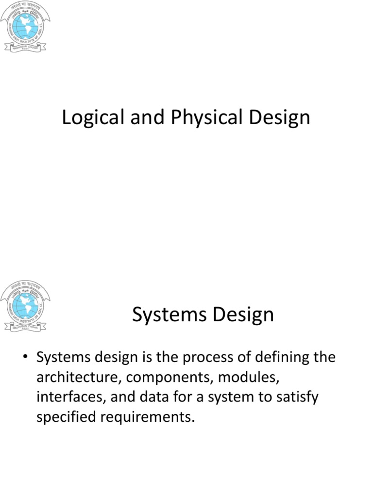 Systems Design: Logical vs. Physical | PDF | Systems Design | System