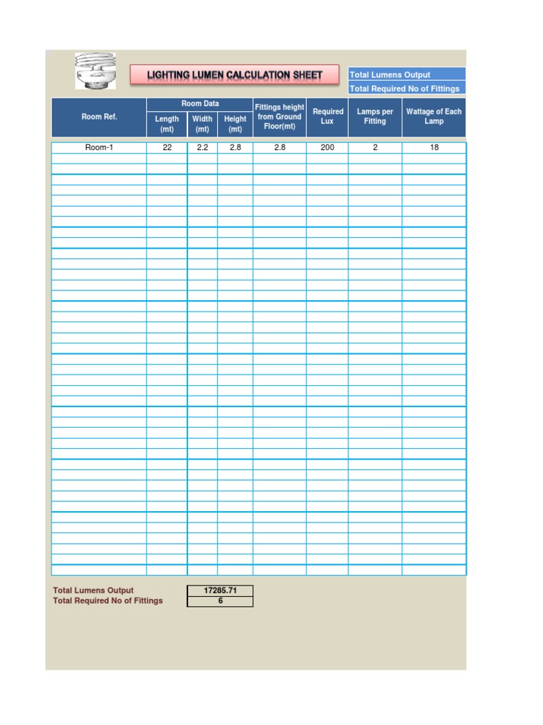 Lumen Calculation Guide for Lighting | PDF | Optics | Components