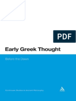 (James Luchte) Early Greek Thought Before The Dawn