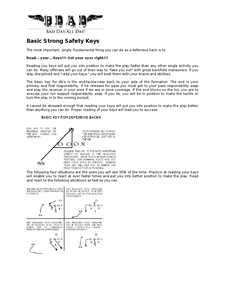 Essential Keys for Defensive Backs | PDF