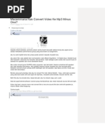 Macammana Nak Convert Video Ke Mp3 Minus One
