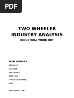 Download Two Wheeler Indusarty Analysis Industrial Work Out by Azhar kp SN19295103 doc pdf