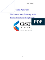 Term Paper ON: "The Role of Lease Financing in The: Financial Market in Bangladesh"