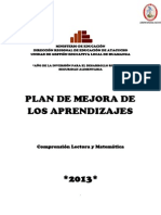 Plan Mejora Aprendizajes 2013