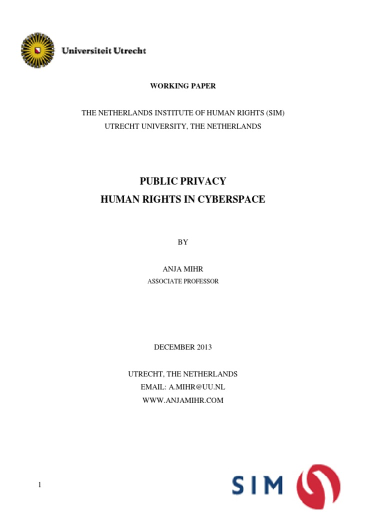 Public Privacy Human Rights and Cyberspace | PDF | Computer Security ...