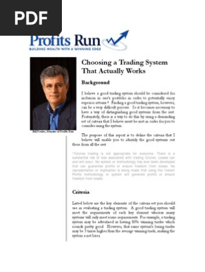 Choosing A Trading System That Actually Works By Bill Poulos - 