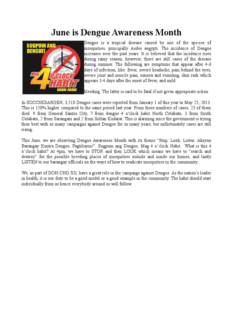 4 o Clock Habit for Dengue Immunology Medical Specialties