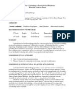 Center For Leadership & International Relations Material Abstract Form
