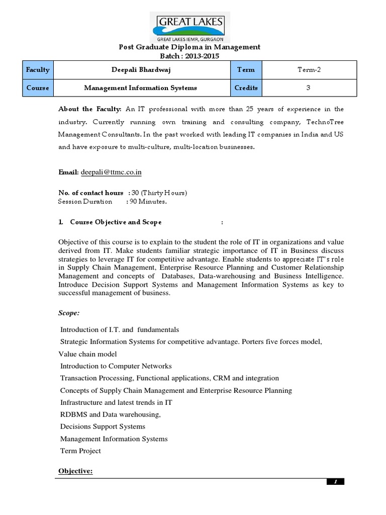 Management information system course pdf image