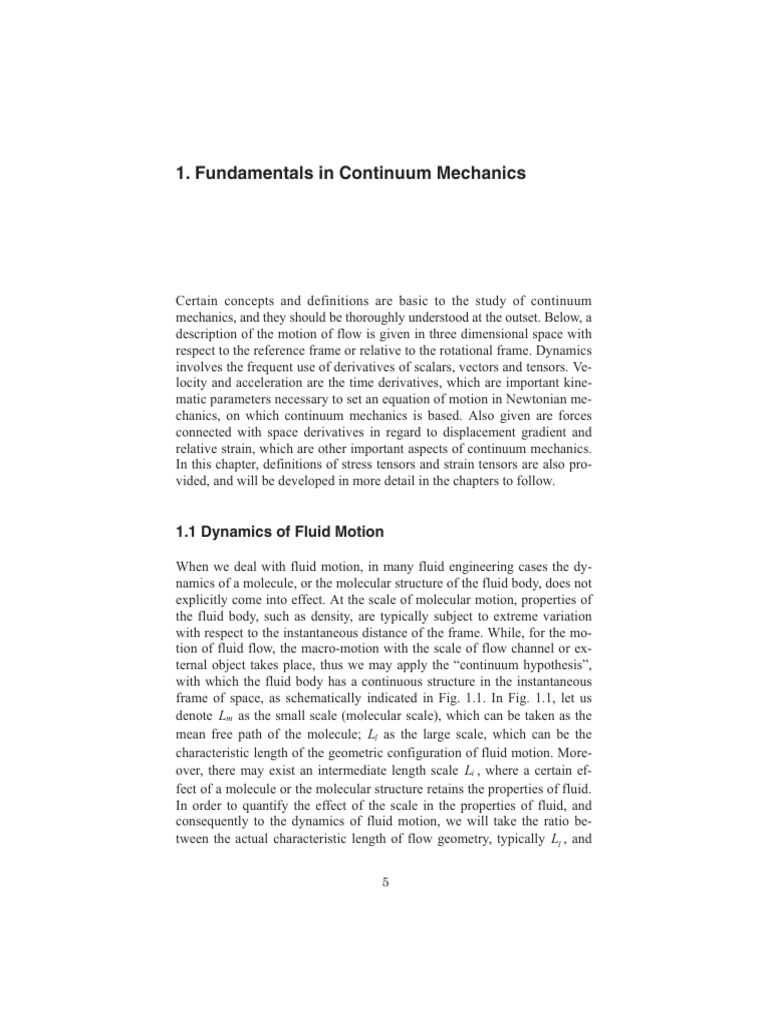 Fundamentals of Continuum Mechanics | PDF | Tensor | Stress (Mechanics)