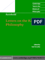 Letters on the Kantian Philosophy (Cambridge Texts in the History of Philosophy) - Karl Leonhard Reinhold
