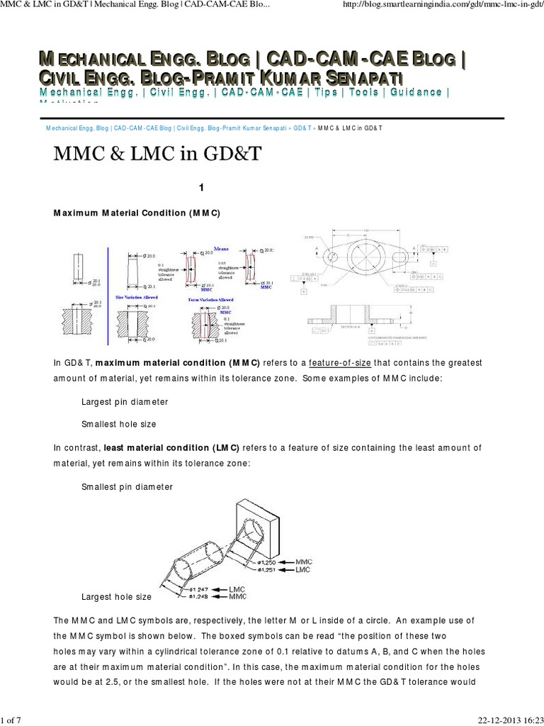 Understanding MMC and LMC in GD&T | PDF | Engineering Tolerance ...