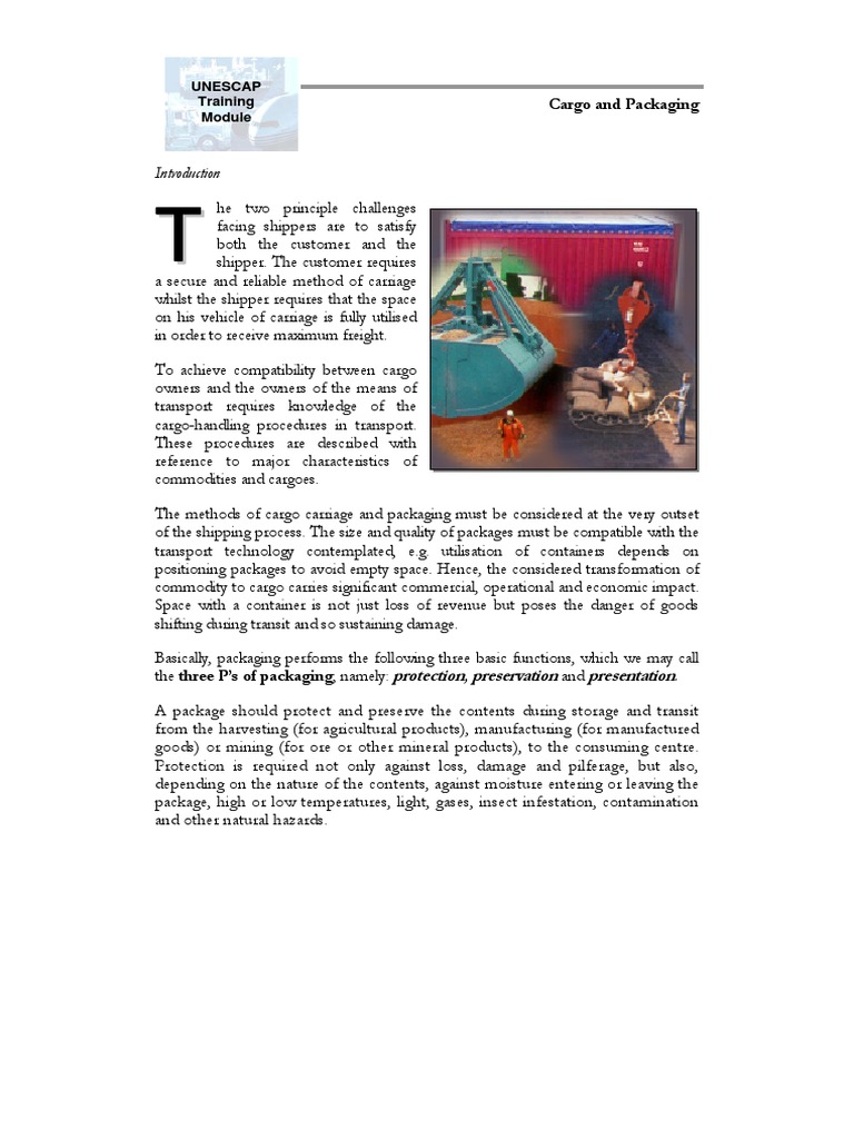 Cargo and Packaging | PDF | Cargo | Containerization