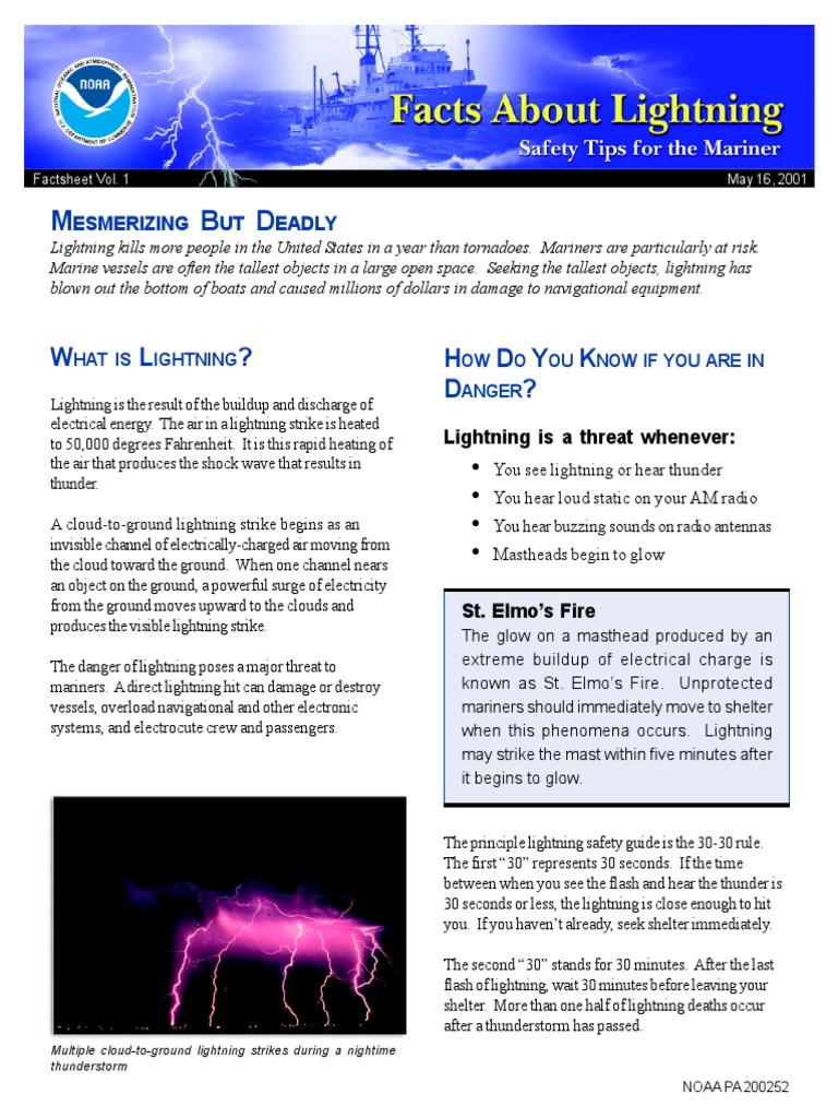 Lightning Facts Sheet Lightning Storms