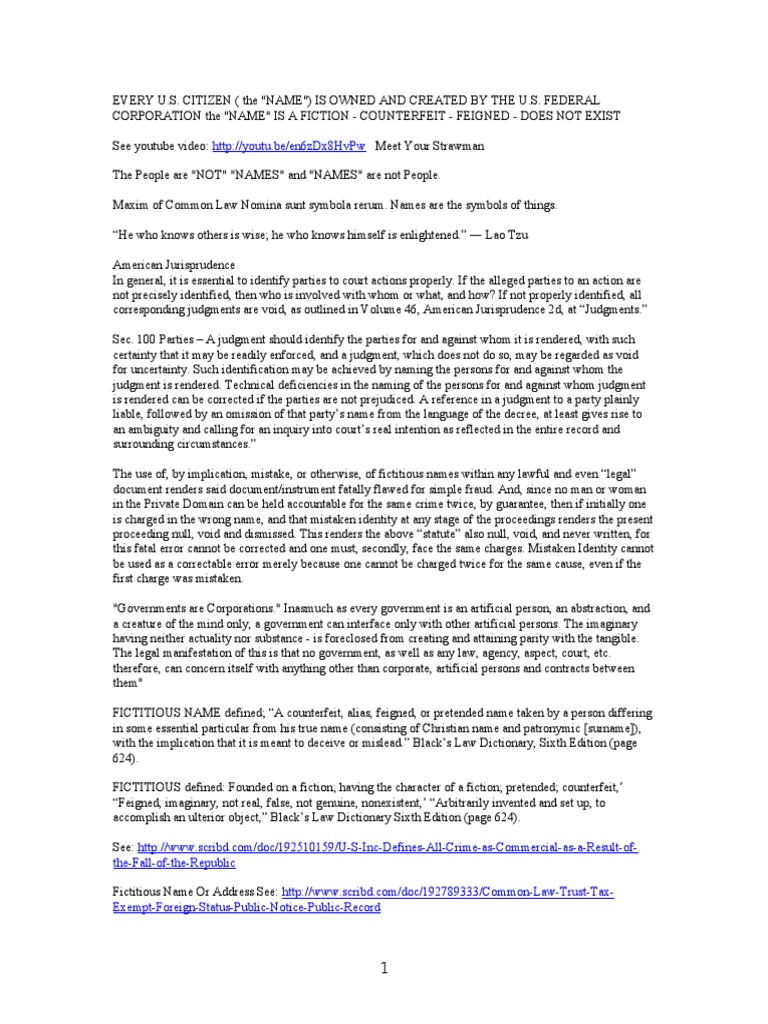 Meet Your Strawman Public Notice Guarantee Law Of The United States