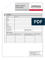 Supplier Information Sheet For First Point of Contact: 1. Company