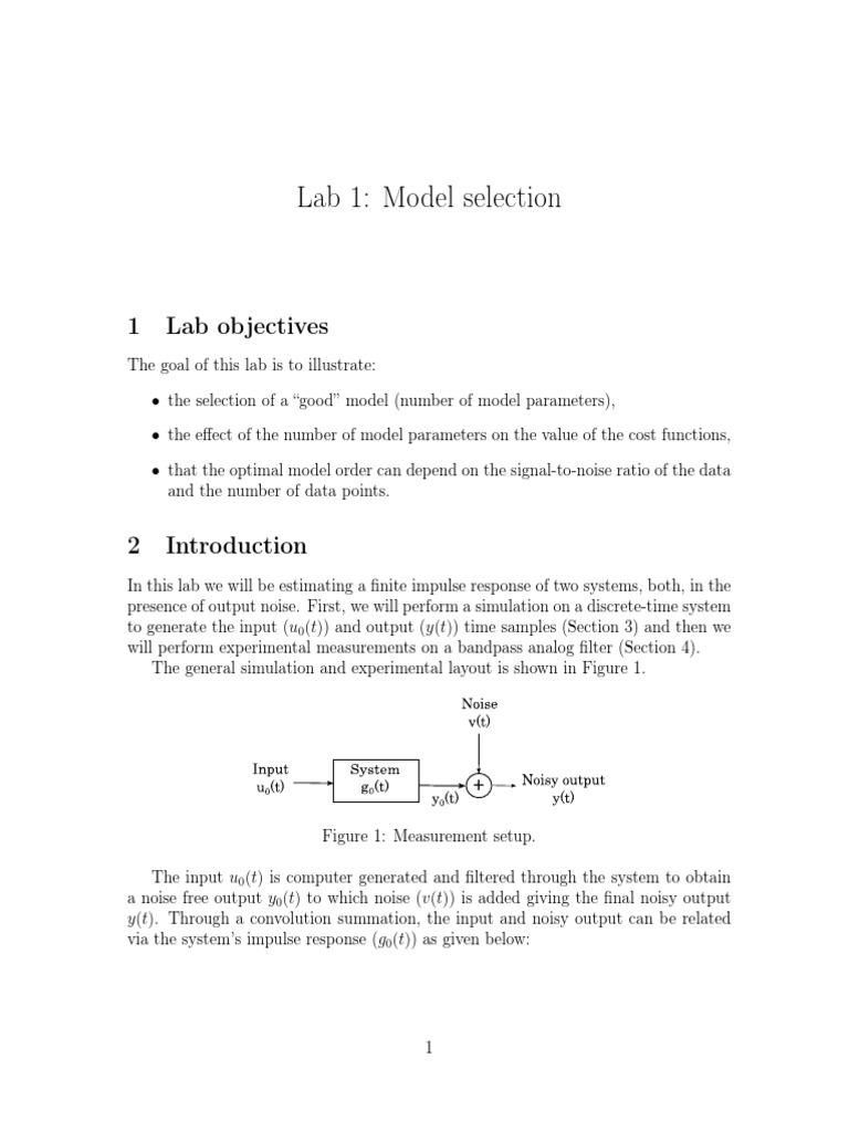 Lab 1: Model Selection | PDF | Loss Function | Applied Mathematics