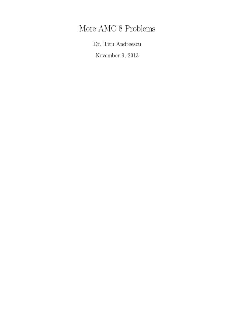 More Amc 8 Problems PDF Summation Prime Number