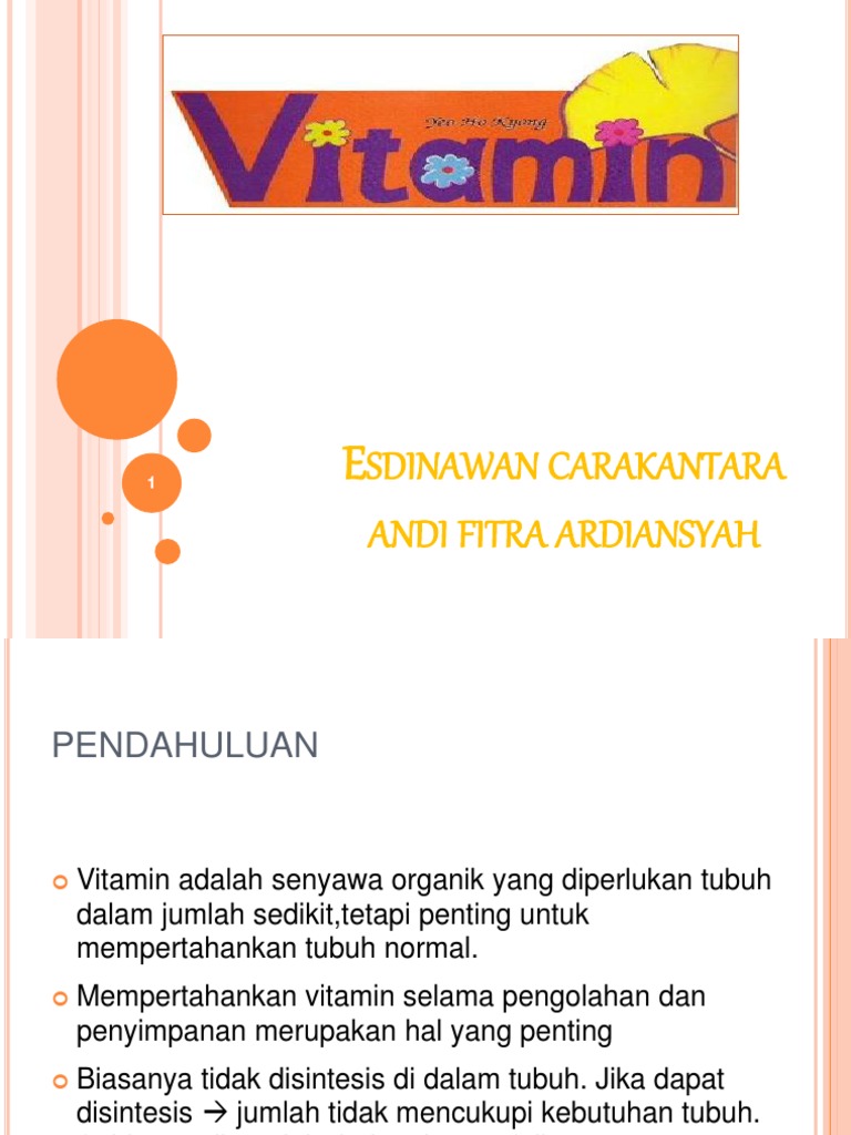 Vitamin yang dapat disintesis oleh tubuh