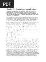 Gestão de carreiras nas organizações